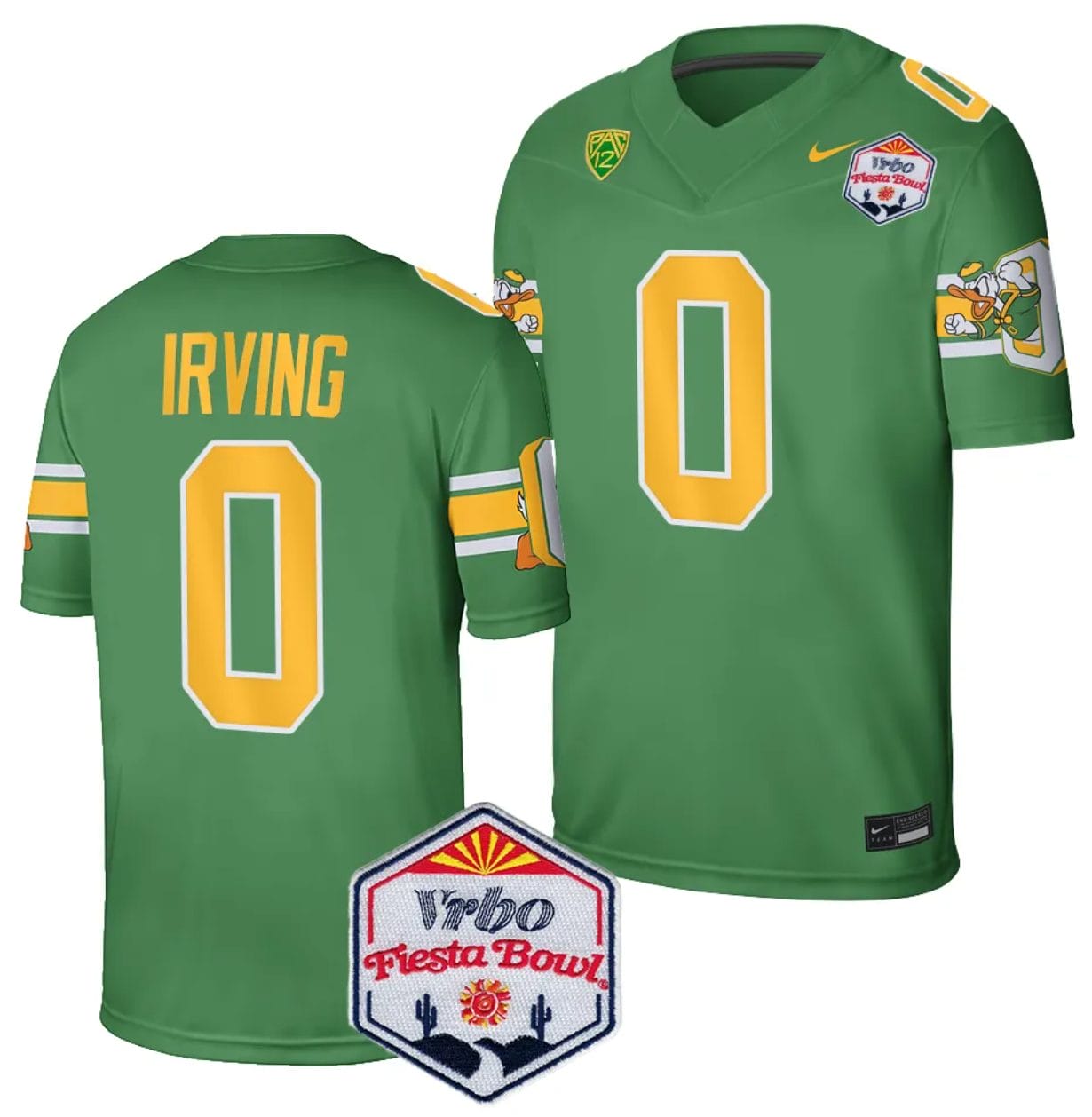 Bucky Irving Jersey #0 Oregon Ducks Fiesta Bowl Patch 2024 Football Playoff Green 1 Bucky Irving Jersey #0 Oregon Ducks Fiesta Bowl Patch 2024 Football Playoff Green