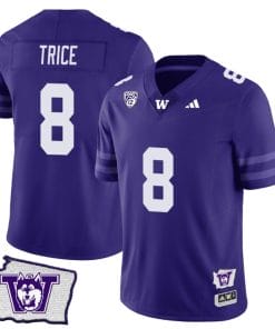 Bralen Trice Jersey #8 Washington Huskies Washington Map Patch Football Purple
