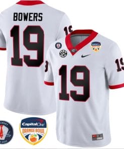 Brock Bowers Jersey #19 Georgia Bulldogs Orange Bowl Patch Football Stitched White