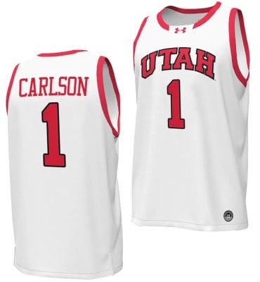 Ben Carlson Jersey #1 Utah Utes College Basketball 2023-24 Replica White