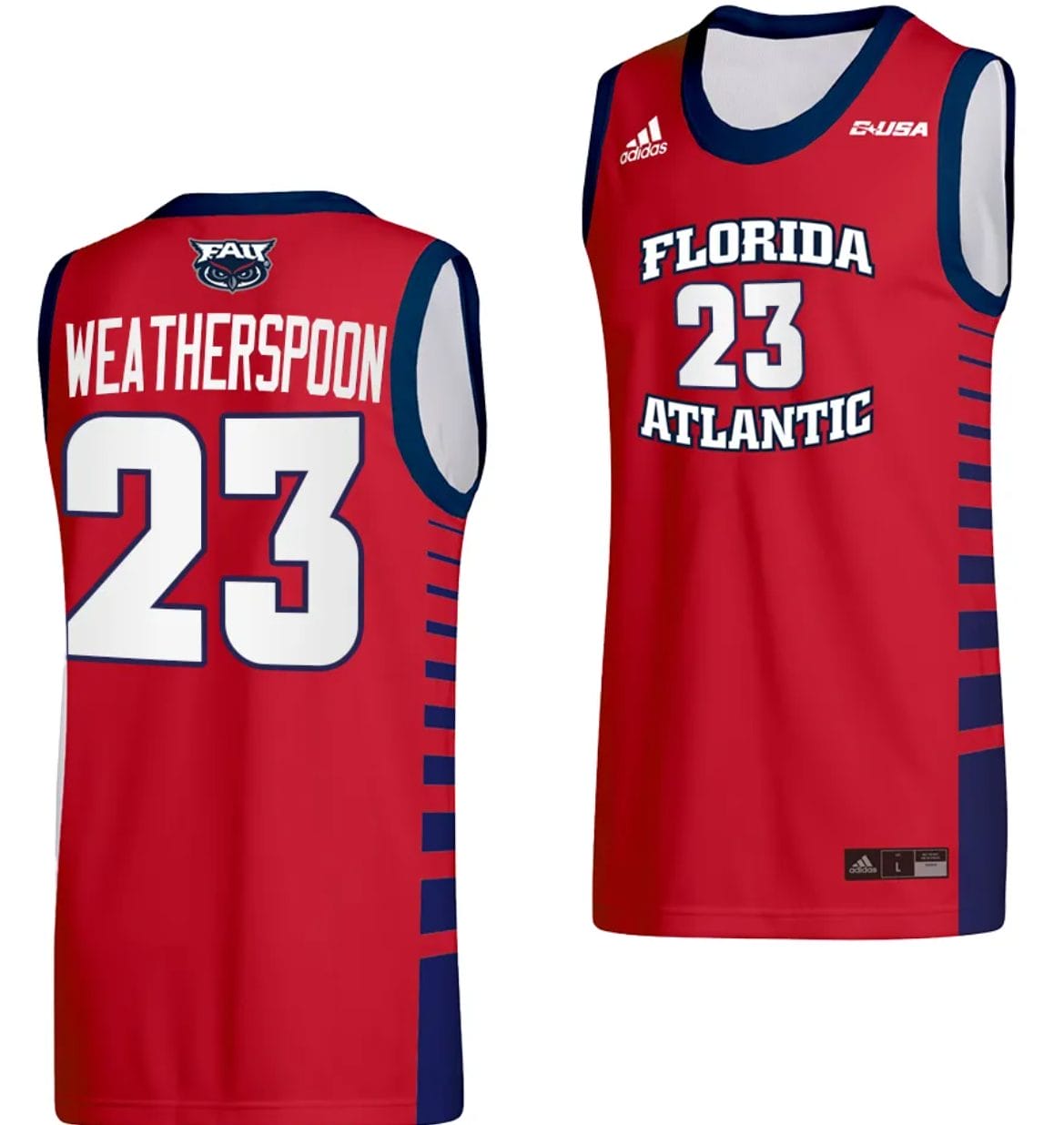 Brandon Weatherspoon Jersey #23 FAU Owls College Basketball Replica Red 1 Brandon Weatherspoon Jersey #23 FAU Owls College Basketball Replica Red