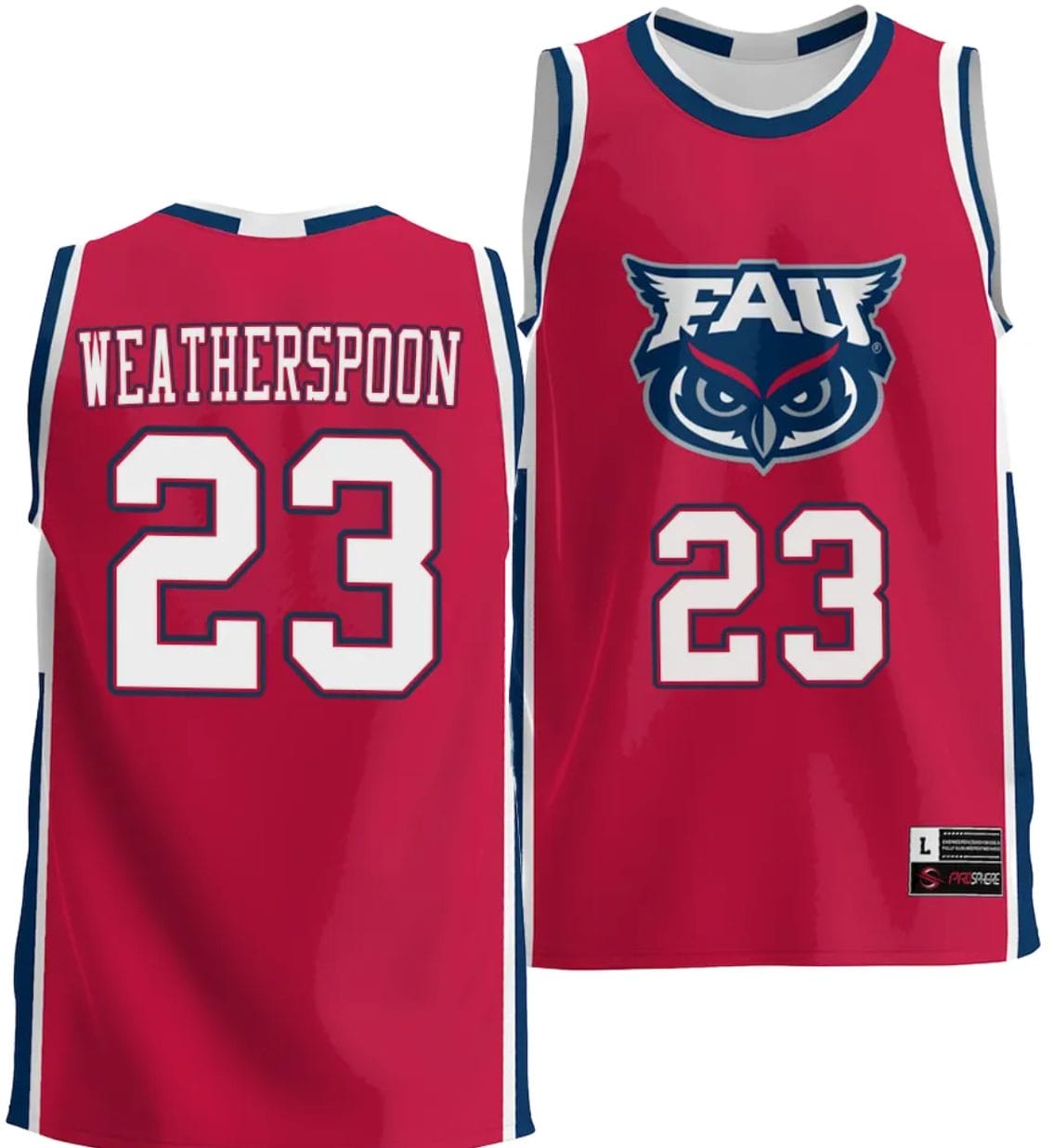 Brandon Weatherspoon Jersey #23 FAU Owls NIL College Basketball Lightweight Red 1 Brandon Weatherspoon Jersey #23 FAU Owls NIL College Basketball Lightweight Red