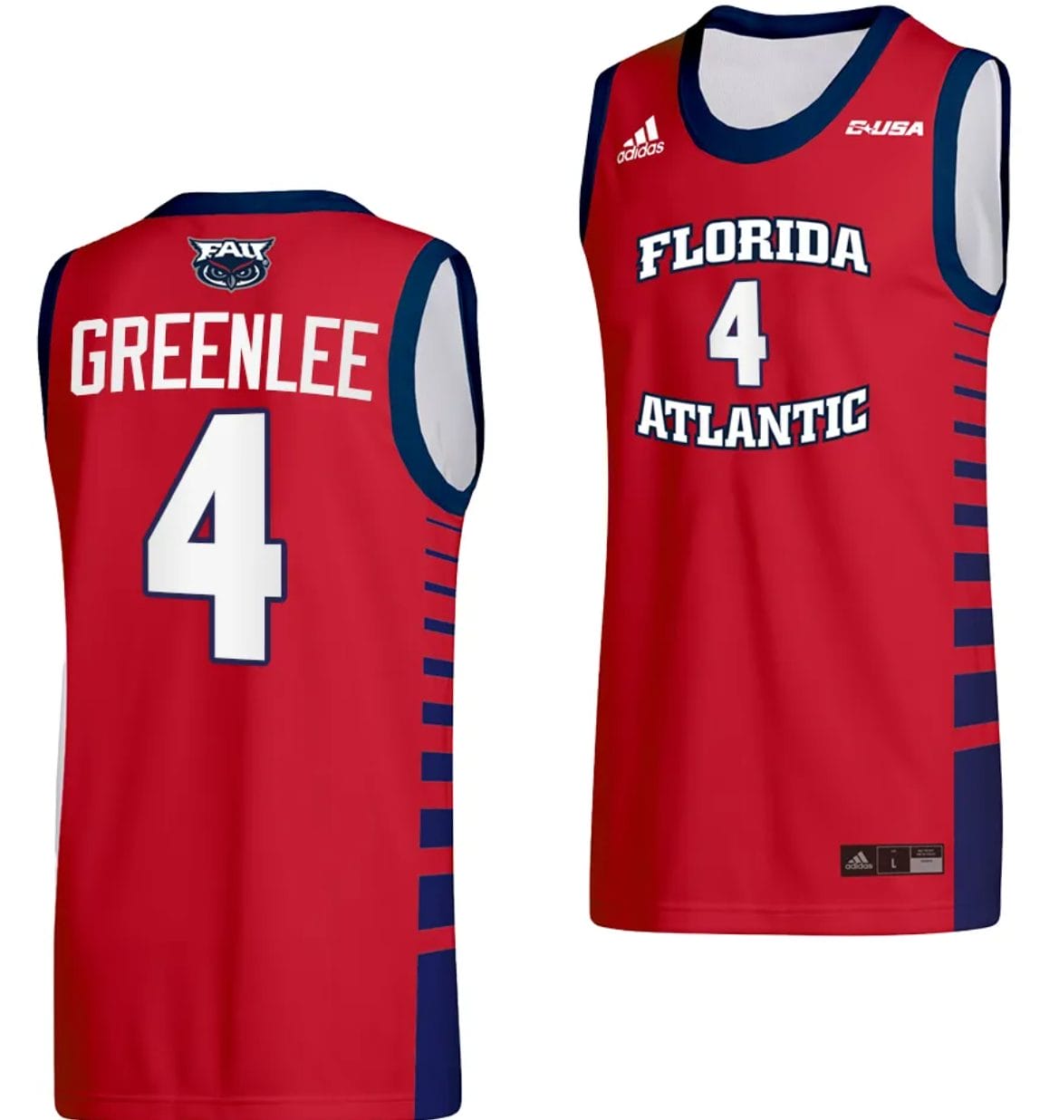 Bryan Greenlee Jersey #4 FAU Owls College Basketball Replica Red 1 Bryan Greenlee Jersey #4 FAU Owls College Basketball Replica Red