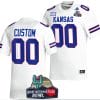 Custom Kansas Jayhawks Jersey Name and Number 2023 Guaranteed Rate Bowl Champs Football White