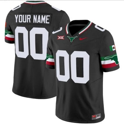 Custom Texas Longhorns Jersey Name and Number Mexico Vapor College Football Black
