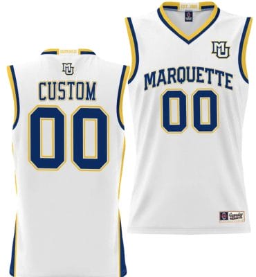 Custom Marquette Golden Eagles Jersey Name and Number NIL Basketball White