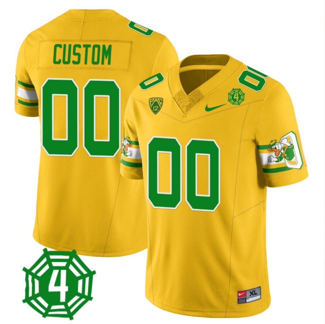 Custom Oregon Ducks Jersey Name and Number Honor Spencer Webb Patch Football Yellow 1 Custom Oregon Ducks Jersey Name and Number Honor Spencer Webb Patch Football Yellow