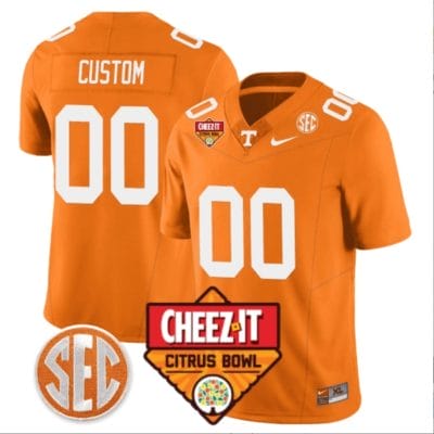 Custom Tennessee Vols Jersey Name and Number Football Cheez It Citrus Bowl Patch Orange