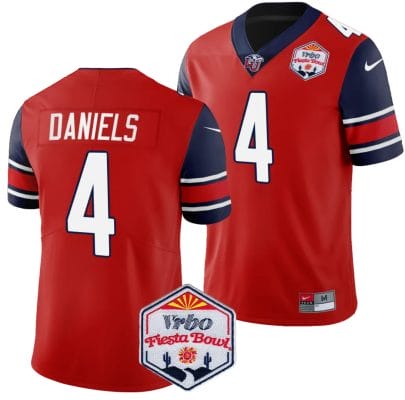 CJ Daniels Jersey #4 Liberty Flames Fiesta Bowl Patch 2024 Football Red