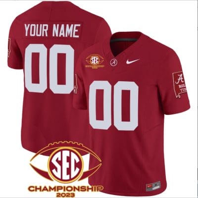 Custom Alabama Crimson Jersey Name and Number SEC Championship 2023 Patch Basic Football Crimson 8 Custom Alabama Crimson Jersey Name and Number SEC Championship 2023 Patch Basic Football Crimson