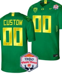 Custom Oregon Ducks Jersey Name and Number Fiesta Bowl Patch 2024 Football Green