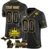Custom Michigan Wolverines Jersey Name and Number 2023 Big Ten Champions Patch Black Gold