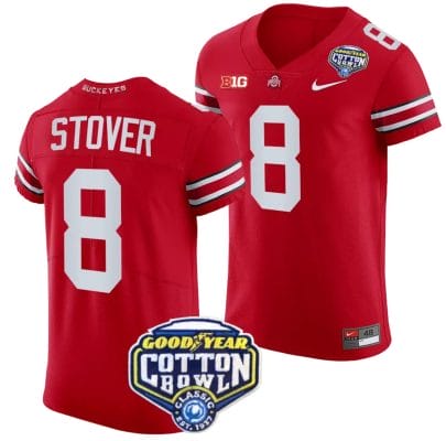 Cade Stover Jersey #8 Ohio State Buckeyes Cotton Bowl Patch 2023 Football Scarlet 8 Cade Stover Jersey #8 Ohio State Buckeyes Cotton Bowl Patch 2023 Football Scarlet