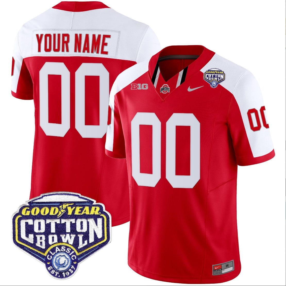 Custom Ohio State Jersey Name and Number Cotton Bowl Patch Vapor Football Red Alternate 1 Custom Ohio State Jersey Name and Number Cotton Bowl Patch Vapor Football Red Alternate