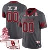 Custom Oklahoma Sooners Jersey Name and Number 25th Anniversary Patch Football Gray
