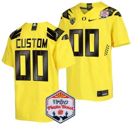 Custom Oregon Ducks Jersey Name and Number Fiesta Bowl Patch 2024 Football Yellow 8 Custom Oregon Ducks Jersey Name and Number Fiesta Bowl Patch 2024 Football Yellow