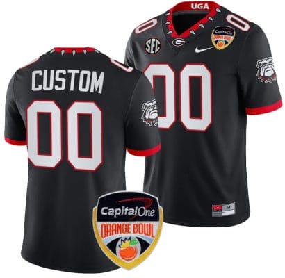Custom Georgia Bulldogs Jerey Name and Number Orange Bowl Patch 2023 College Football Black 8 Custom Georgia Bulldogs Jerey Name and Number Orange Bowl Patch 2023 College Football Black