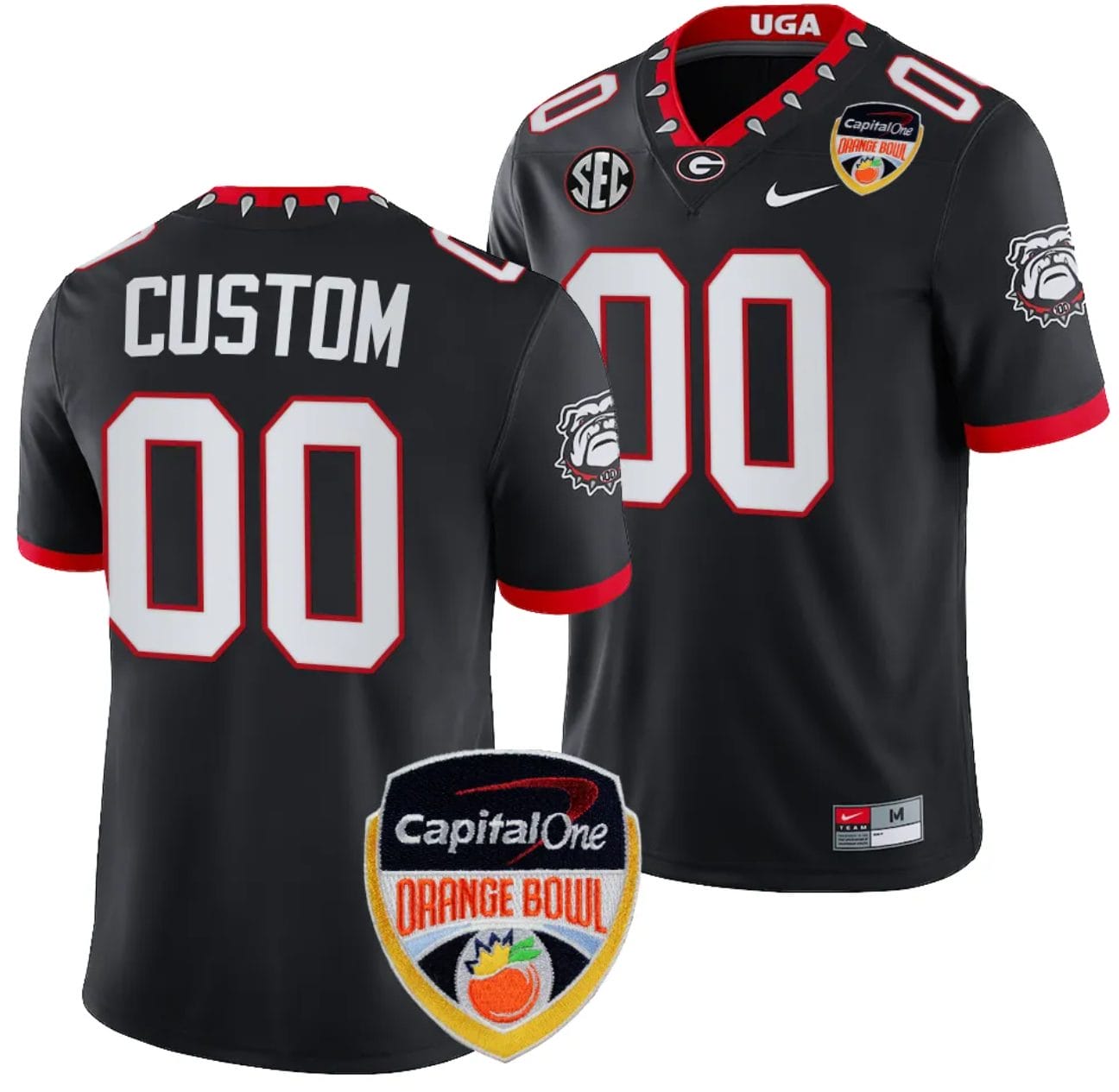 Custom Georgia Bulldogs Jerey Name and Number Orange Bowl Patch 2023 College Football Black 1 Custom Georgia Bulldogs Jerey Name and Number Orange Bowl Patch 2023 College Football Black