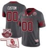 Custom Oklahoma Sooners Jersey Name and Number 125th Season Patch Football Gray