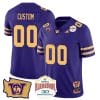 Custom Washington Huskies Jersey Name and Number Alamo Bowl Patch Football Purple Gold