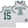 Carson Cooper Jersey #15 Michigan State Spartans 125th Basketball Anniversary 1990 Throwback White 2 Carson Cooper Jersey #15 Michigan State Spartans 125th Basketball Anniversary 1990 Throwback White