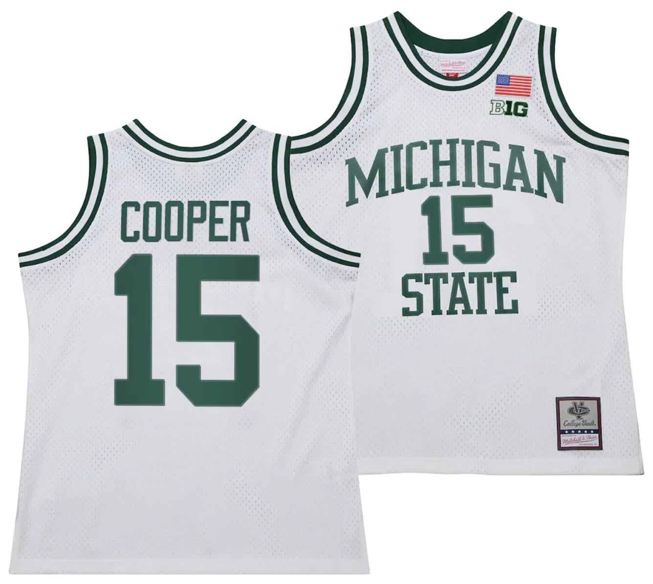Carson Cooper Jersey #15 Michigan State Spartans 125th Basketball Anniversary 1990 Throwback White 1 Carson Cooper Jersey #15 Michigan State Spartans 125th Basketball Anniversary 1990 Throwback White