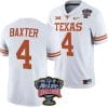 CJ Baxter Jersey #4 Texas Longhorns Allstate Sugar Bowl Patch 2024 College Football White