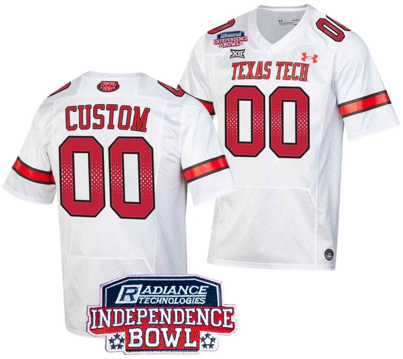 Custom Texas Tech Red Raiders Jersey Name and Number Independence Bowl Patch Football 2023 White 1 Custom Texas Tech Red Raiders Jersey Name and Number Independence Bowl Patch Football 2023 White