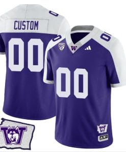 Custom Washington Huskies Jersey Name and Number Washington Map Patch Football Alternate
