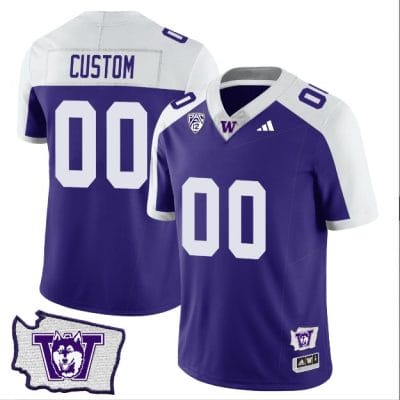 Custom Washington Huskies Jersey Name and Number Washington Map Patch Football Alternate 8 Custom Washington Huskies Jersey Name and Number Washington Map Patch Football Alternate