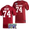 Clay Webb Jersey #74 Jacksonville State Gamecocks 2023 New Orleans Bowl Patch Football Red