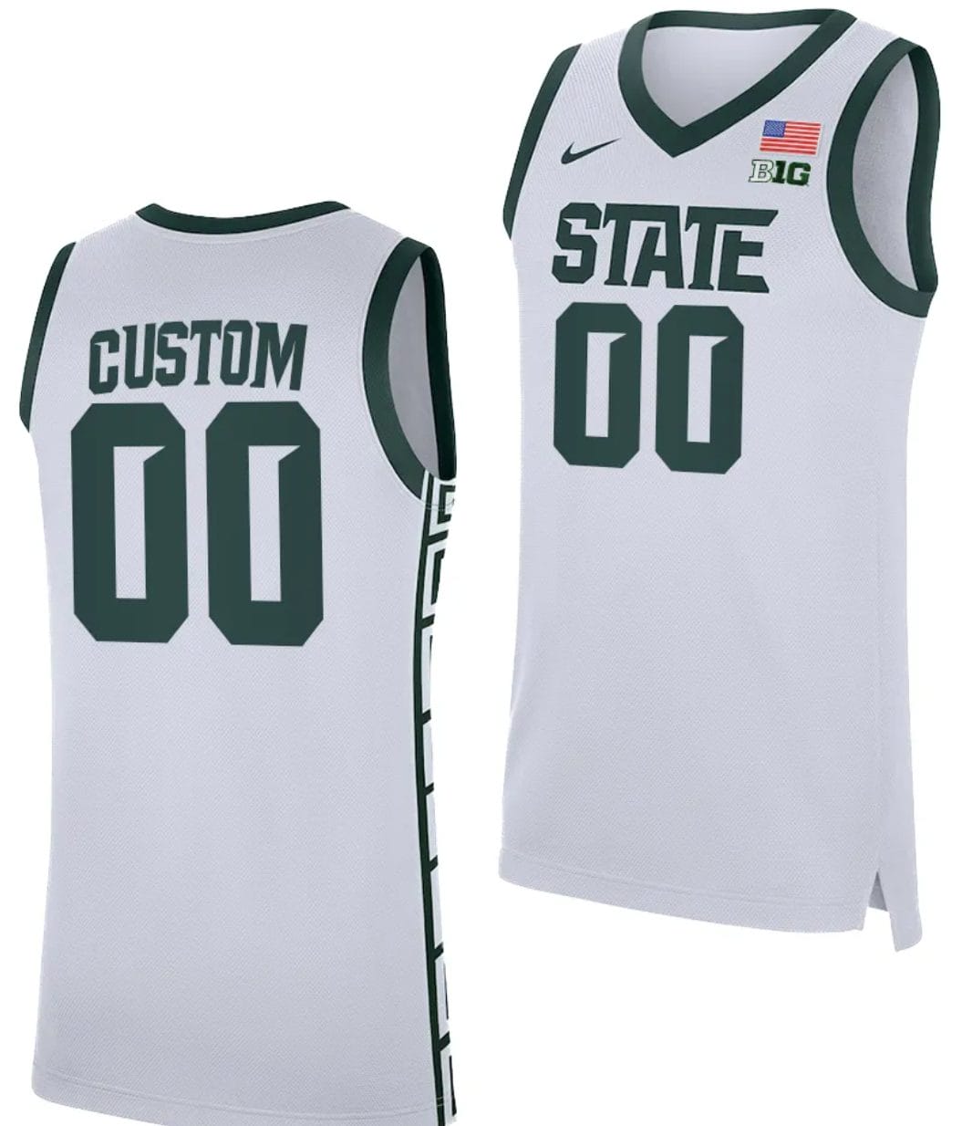Custom Michigan State Spartans Jersey Name and Number Replica Basketball 2023-24 White 1 Custom Michigan State Spartans Jersey Name and Number Replica Basketball 2023-24 White