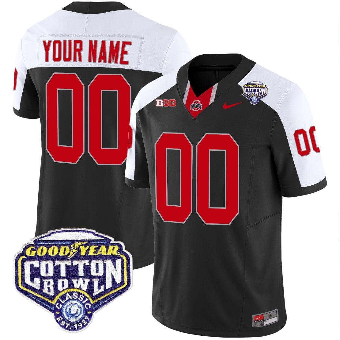 Custom Ohio State Jersey Name and Number Cotton Bowl Patch Vapor Football Black Alternate 1 Custom Ohio State Jersey Name and Number Cotton Bowl Patch Vapor Football Black Alternate