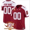 Custom Alabama Crimson Jersey Name and Number SEC Championship 2023 Patch Basic Crimson Alternate