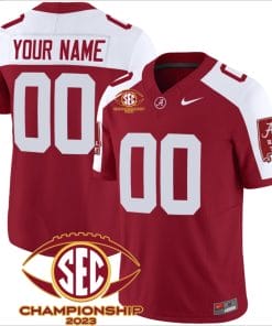 Custom Alabama Crimson Jersey Name and Number SEC Championship 2023 Patch Basic Crimson Alternate