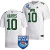 CJ Harris Jersey #10 Ohio Bobcats 2023 Myrtle Beach Bowl Patch MVP Football White