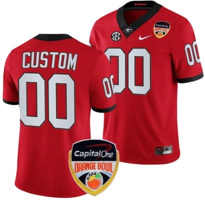 Custom Georgia Bulldogs Jersey Name and Number Orange Bowl Patch 2023 College Football Red