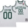 Custom Michigan State Spartans Jersey Name and Number 125th Basketball Anniversary 1990 Throwback White 3 Custom Michigan State Spartans Jersey Name and Number 125th Basketball Anniversary 1990 Throwback White