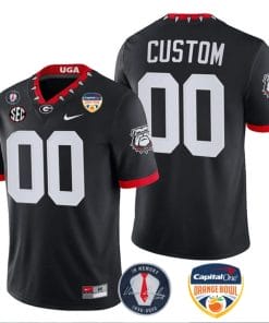 Custom Georgia Bulldogs Jersey Name and Number Orange Bowl Patch Football Black