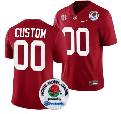 Custom Alabama Crimson Tide Jersey Name and Number Rose Bowl Game 2024 Patch College Football Playoff Crimson 8 Custom Alabama Crimson Tide Jersey Name and Number Rose Bowl Game 2024 Patch College Football Playoff Crimson