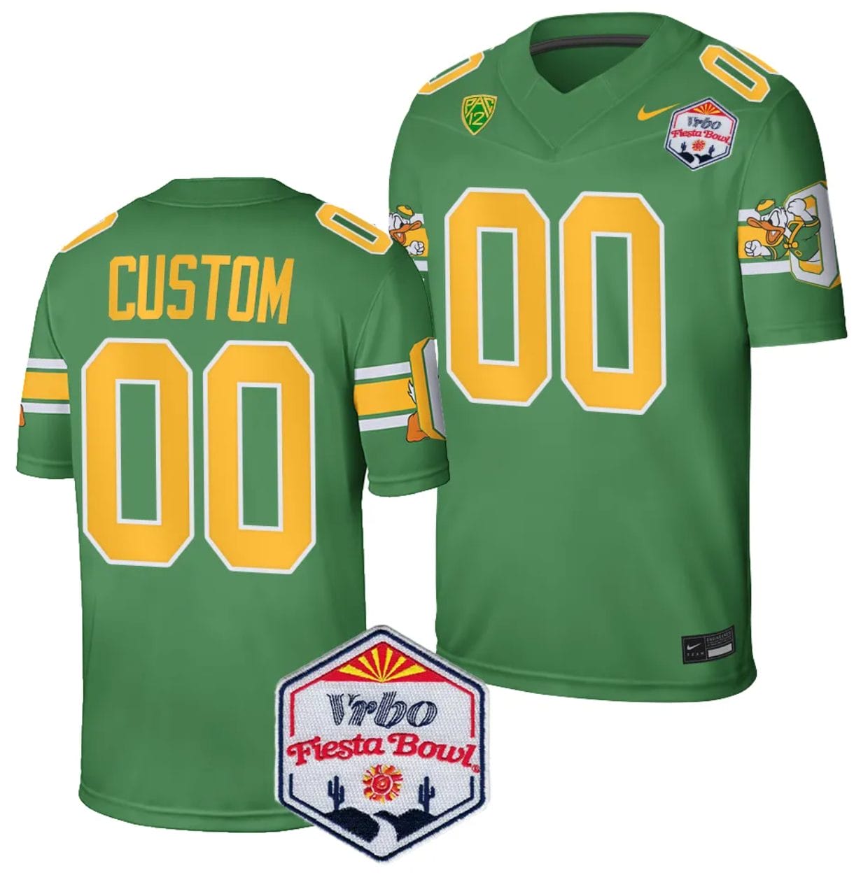 Custom Oregon Ducks Jersey Name and Number Fiesta Bowl Patch 2024 Football Playoff Green 1 Custom Oregon Ducks Jersey Name and Number Fiesta Bowl Patch 2024 Football Playoff Green