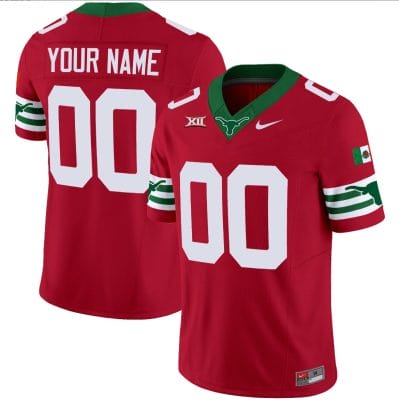 Custom Texas Longhorns Jersey Name and Number Mexico Vapor College Football Red 8 Custom Texas Longhorns Jersey Name and Number Mexico Vapor College Football Red