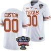 Custom Texas Longhorns Jersey Name and Number Allstate Sugar Bowl Patch 2024 College Football White