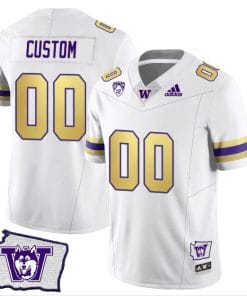 Custom Washington Huskies Jersey Name and Number Washington Map Patch Football Husky Royalty