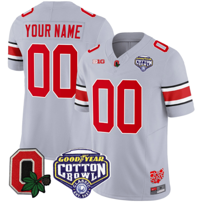 Custom Ohio State Jersey Name and Number Good Year Cotton Bowl Patch Football Gray 8 Custom Ohio State Jersey Name and Number Good Year Cotton Bowl Patch Football Gray