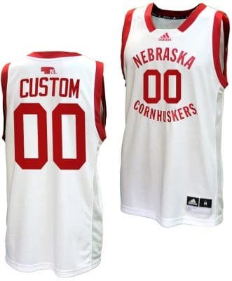 Custom Nebraska Cornhuskers Jersey Name and Number Basketball Home Uniform 2023-24 White 6 Custom Nebraska Cornhuskers Jersey Name and Number Basketball Home Uniform 2023-24 White
