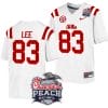 Cayden Lee Jersey #83 Ole Miss Rebels Peach Bowl Patch 2024 College Football White