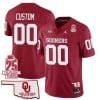 Custom Oklahoma Sooners Jersey Name and Number 25th Anniversary Patch Football Red 4 Custom Oklahoma Sooners Jersey Name and Number 25th Anniversary Patch Football Red