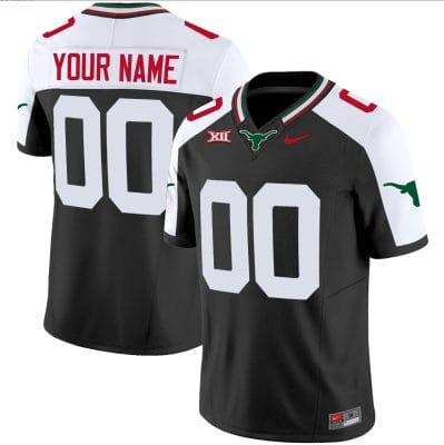 Custom Texas Longhorns Jersey Name and Number Mexico Vapor College Football Black Alternate 8 Custom Texas Longhorns Jersey Name and Number Mexico Vapor College Football Black Alternate
