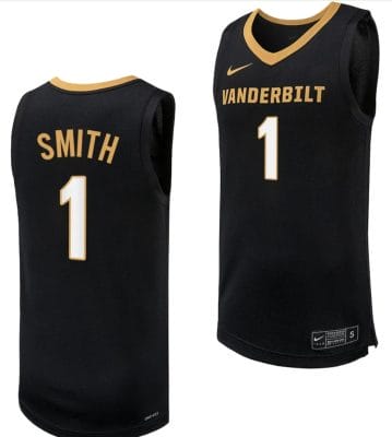 Colin Smith Jersey #1 Vanderbilt Commodores Replica Basketball uniform Black